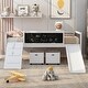 preview thumbnail 1 of 62, Kids Twin Size Low Loft Bed with Rope Climbing Frame, Slide, Double-Sided Chalkboards and Lockable Underbed Storage Boxes White - Twin