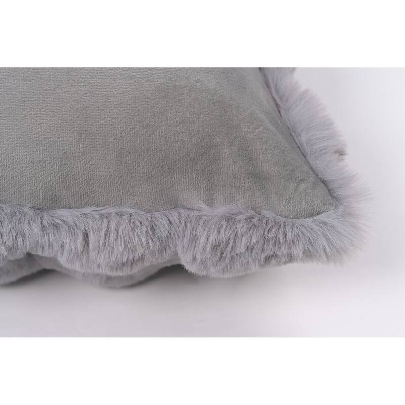 Valencia Fur Textured Solid Color Throw Pillow