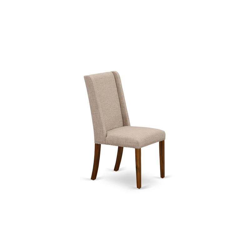 East West Furniture 11 Piece Dinette Set- a Dining Table with Removable Leaf and 10 Linen Fabric Dining Chairs(Finish Options)