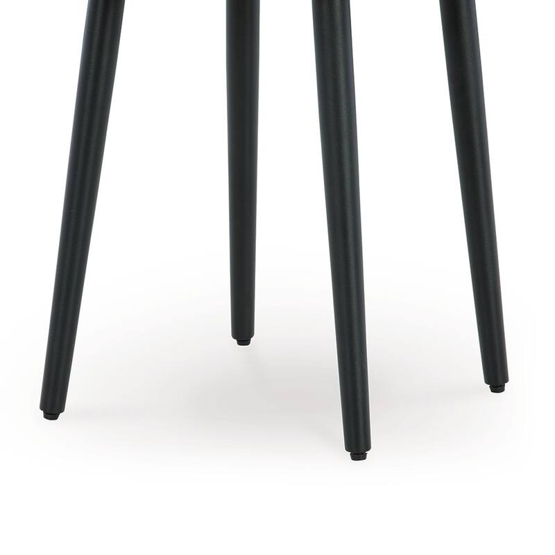 Izon Outdoor Round End Table, Modern Design, 22 Inch Black Brown Metal