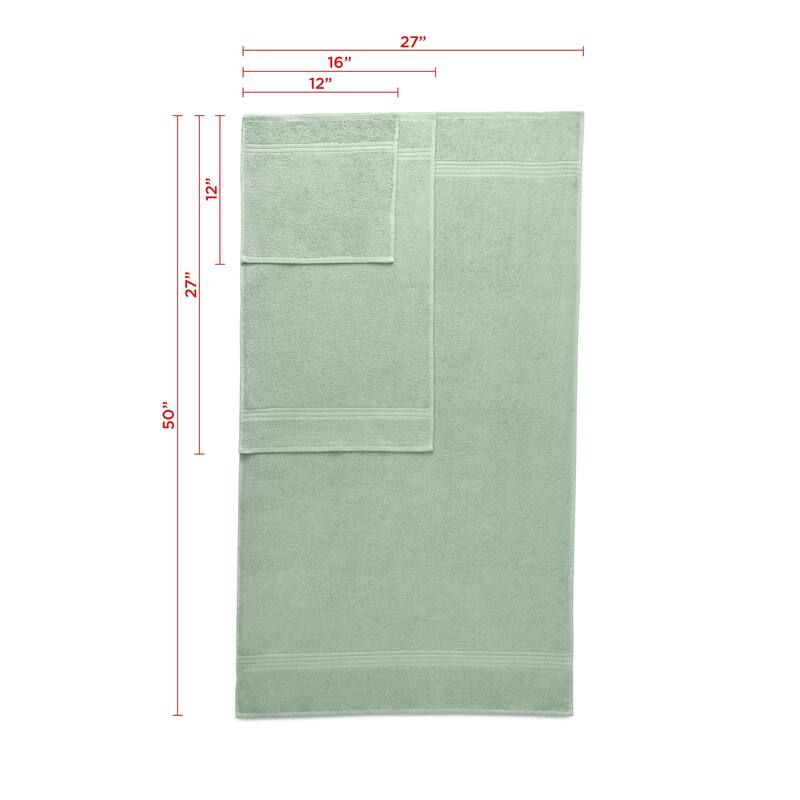 Superior Miami 100% Cotton 6-Piece Towel Set - Lightweight & Quick Drying