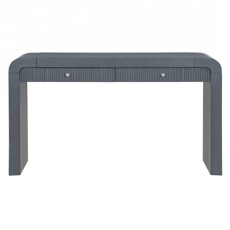 Rustic Console Table with Fluted Drawer Front