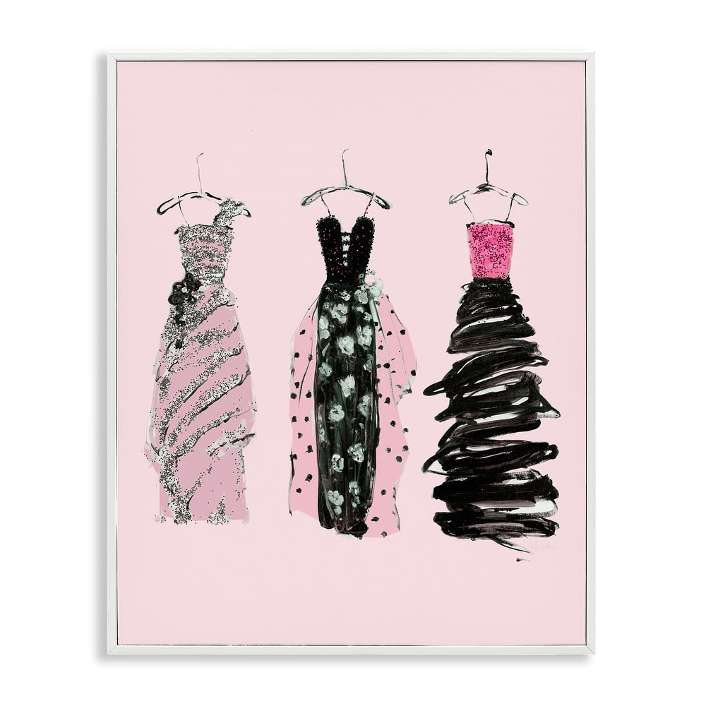 Stupell Abstract Fashion Gowns Framed Giclee Art Design By Sally Swatland
