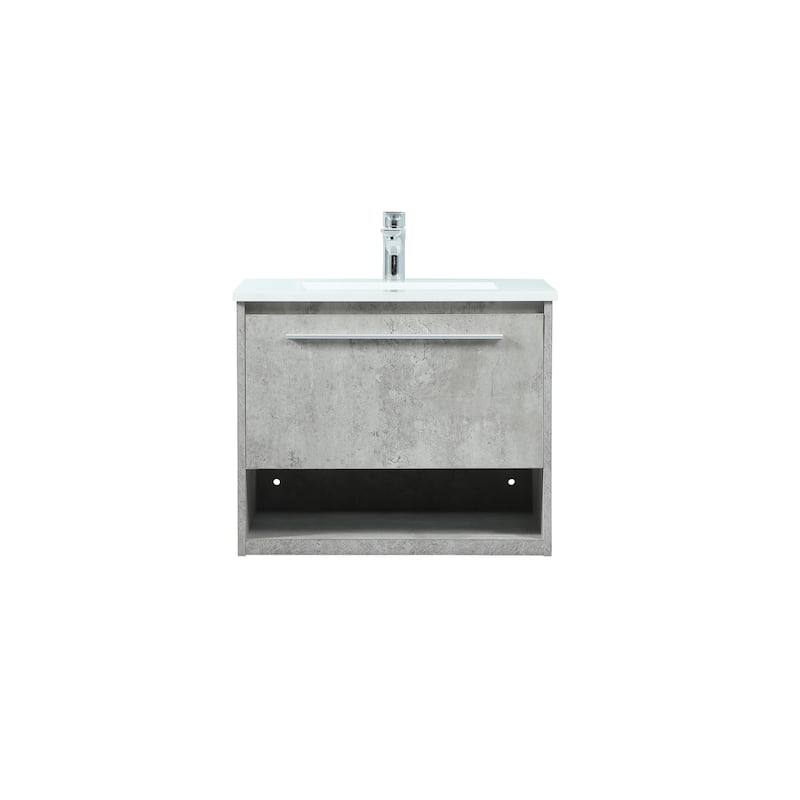 Brush 24 - 30 Inch Single Bathroom Vanity - Concrete Grey - 24 Inches