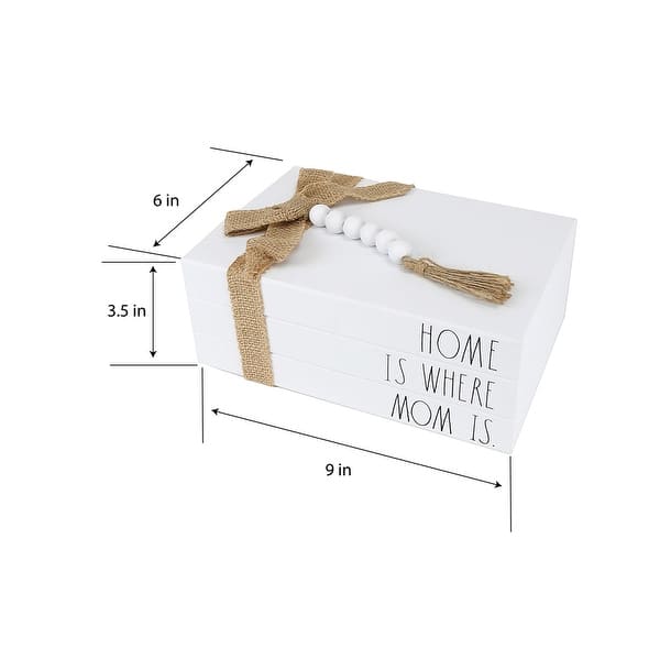 dimension image slide 4 of 8, Rae Dunn Decorative Stacked Books