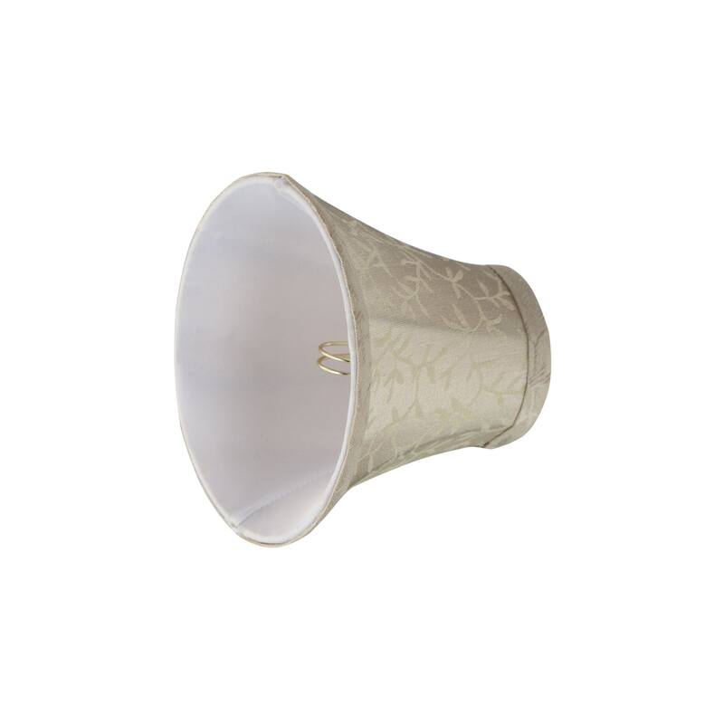 Aspen Creative Bell Chandelier Clip-On Lamp Shade (2 Pack), Beige, (3" x 6" x 5")