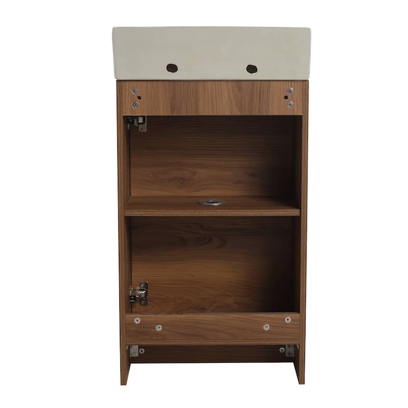 BNK 16/18 inch Freestanding Bathroom Vanity with Single Sink and Soft Close Door