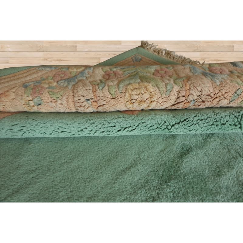 12'5''x20'5' 'Hand Knotted Wool Oversize Sea Aubusson Savonnerie Plush Pile Rug - 12' 5'' x 20' 5''
