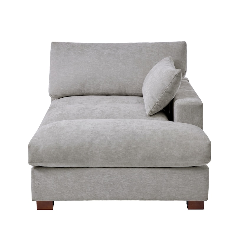 Modern Corduroy L-Shaped Sofa Chaise Lounge Couch