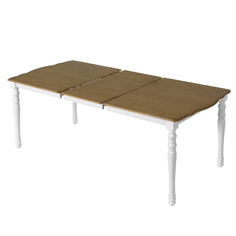 Expandable Dining Table Set For 4 To 8, Rustic Space-Saving Table With Removable Leaves,Wooden Dining Room Table
