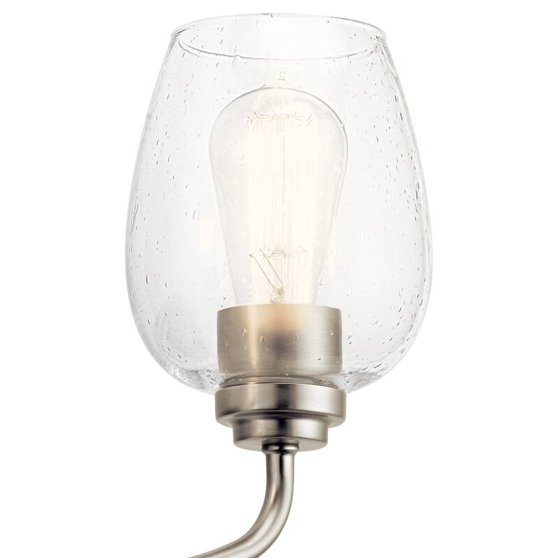 Kichler Valserrano 10 inch Wall Sconce 1 Light with Clear Seeded Glass in Brushed Nickel