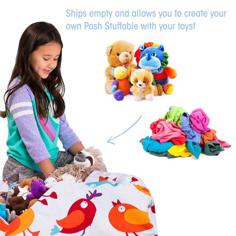 Kids Bean Bag Chair Cover Stuffed Animal Storage or Toy Organizer