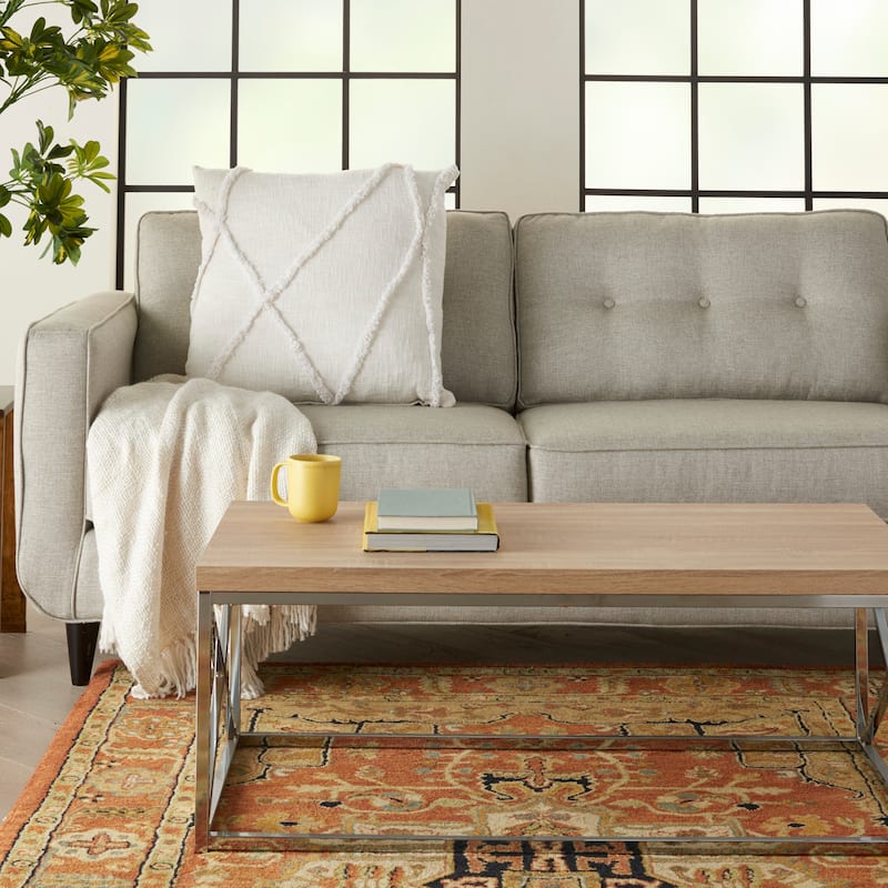 Mina Victory Distressed Diamond Boho Throw Pillow
