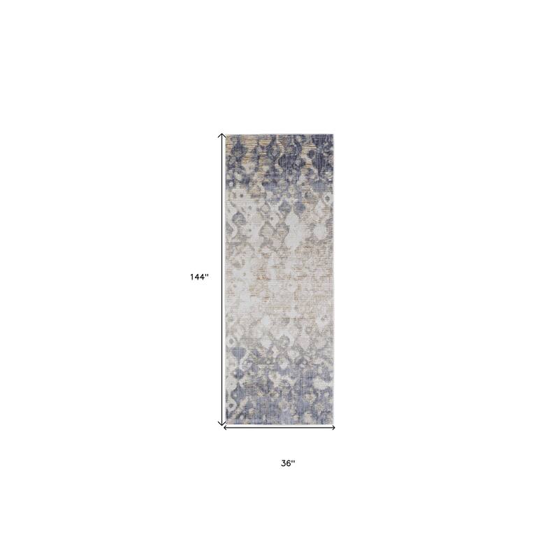 Wuwa Power Loomed Distressed Abstract Area Rug By HomeRoots - 12' Runner