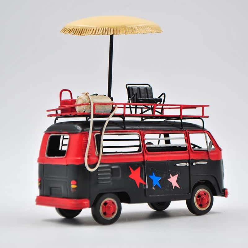 Jayland Black Red Two Tone Clic Vw Volkswagen Bus 1/24 Diecast Microbus