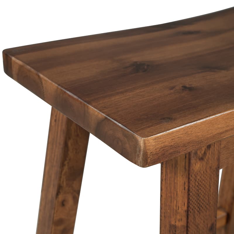 Rubber Wood Top Kitchen Island Set with Seating and Open Shelve, 3pc