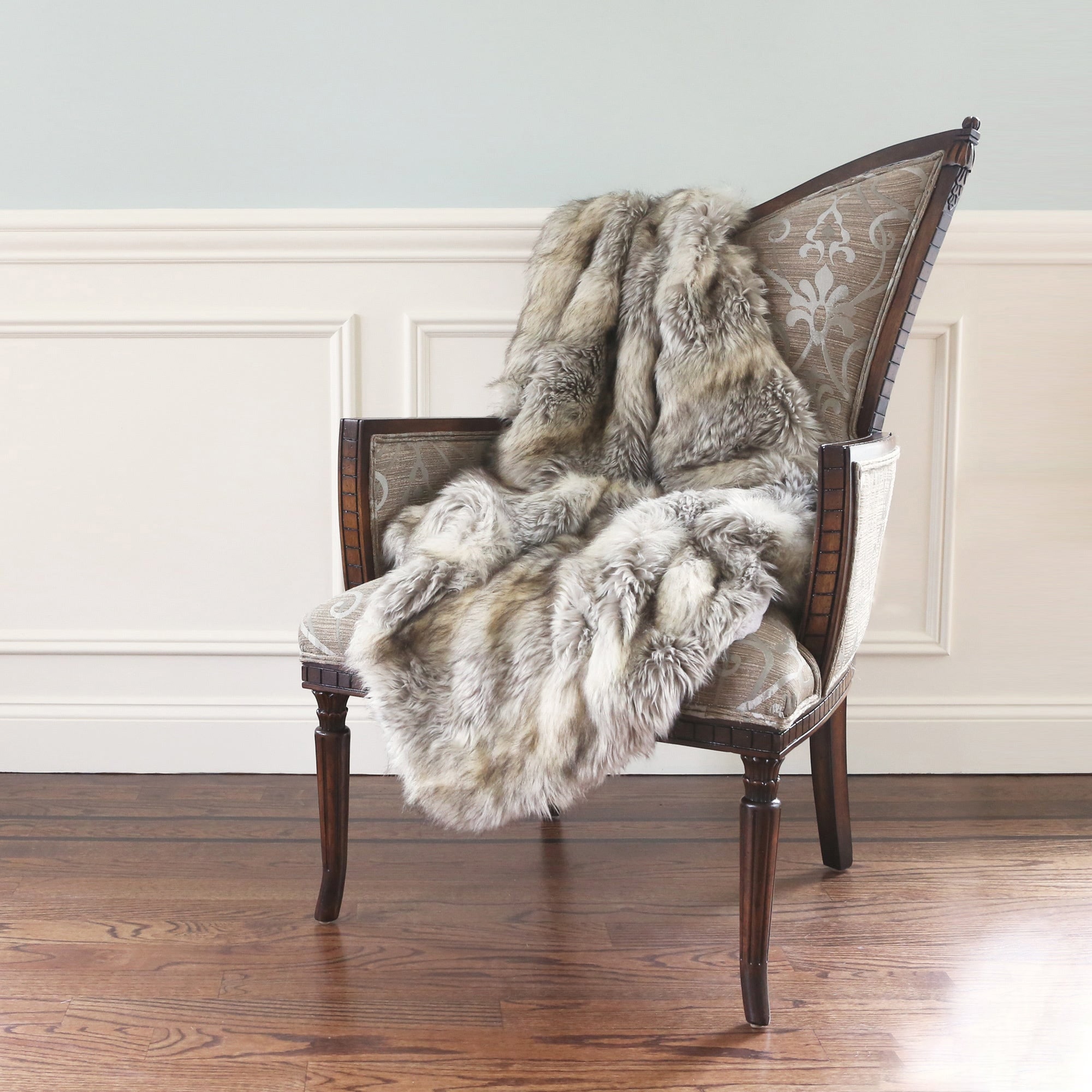 Aurora Home Luxury Long Hair Faux Fur Lap Throw On Sale Bed