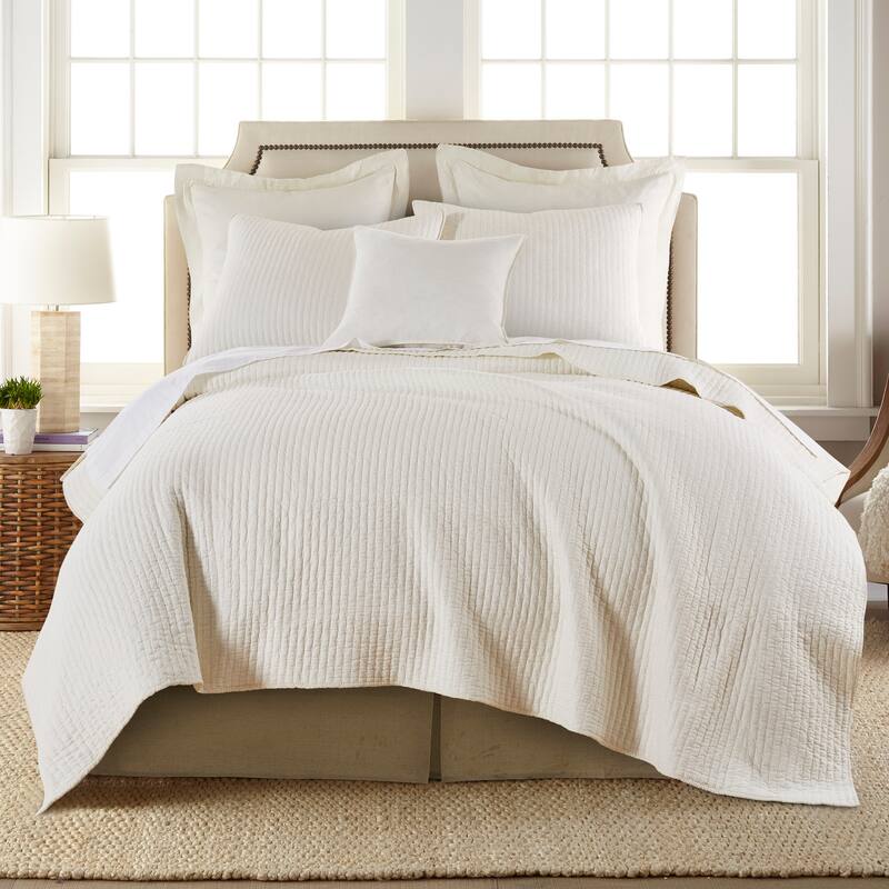 Cross Stitch Cream Full/Queen Quilt Set - Levtex Home