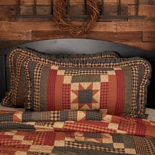 Wyatt Quilted Standard Sham Patchwork 21"x 27" 100% Cotton Matches Wyatt Quilt 