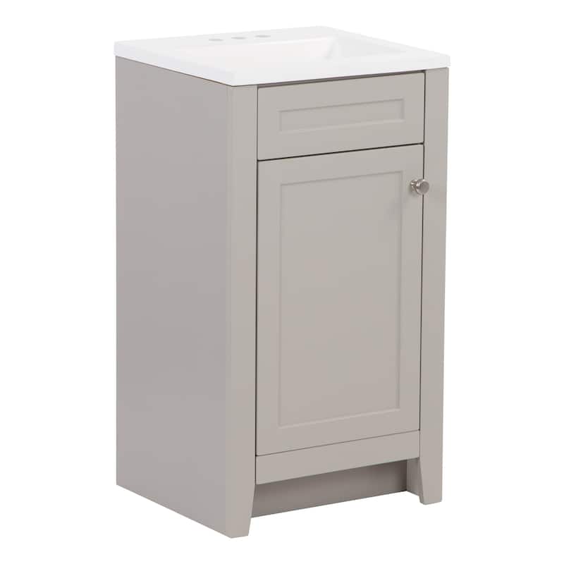 Spring Mill Cabinets Wyre 18" 1-Door Bathroom Vanity With White Sink Top