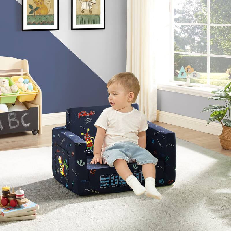Kids Sofa, Children's 2 in 1 Convertible Sofa to Lounger