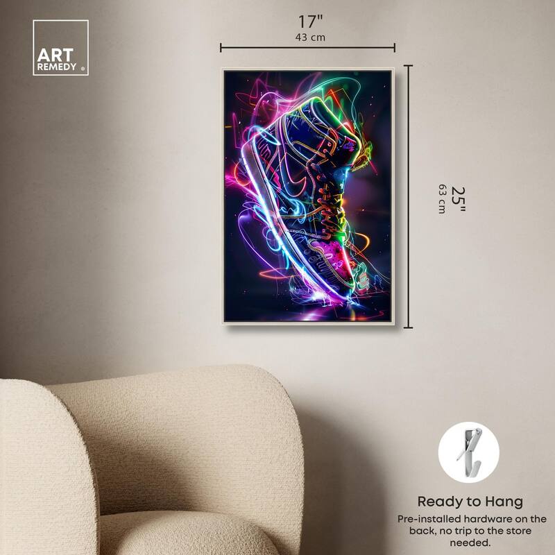 Bright Lights Sneaker Canvas by Art Remedy