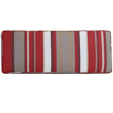Outdoor Bench Cushion - Red and Brown Stripes