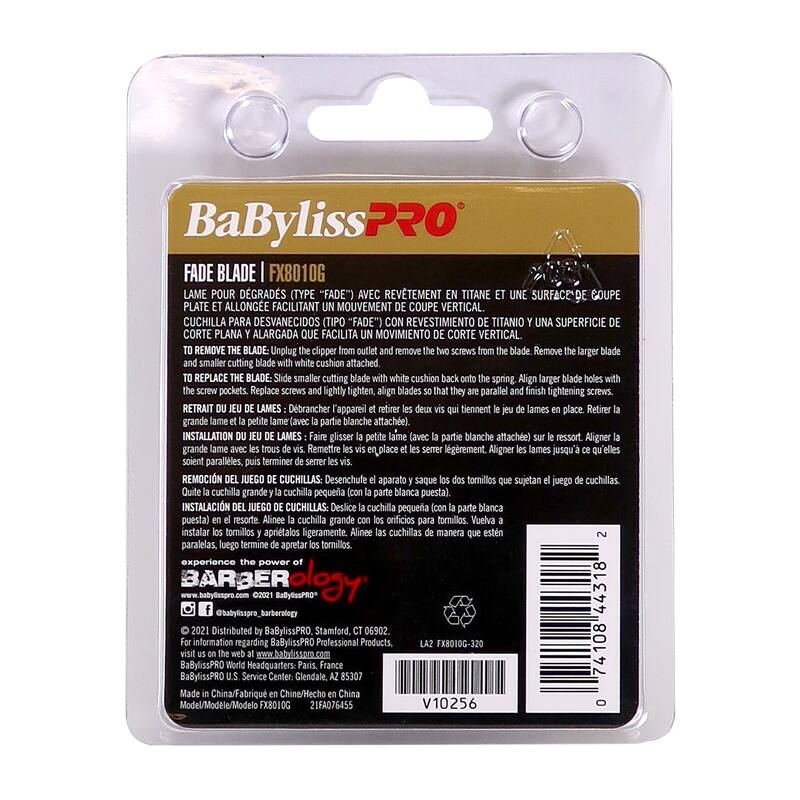 BaByliss Pro LO-PROFX Cordless Clipper (Andy Authentic) Yellow FX825YI + Replacement Gold Titanium Fade Blade FX8010G + Comb