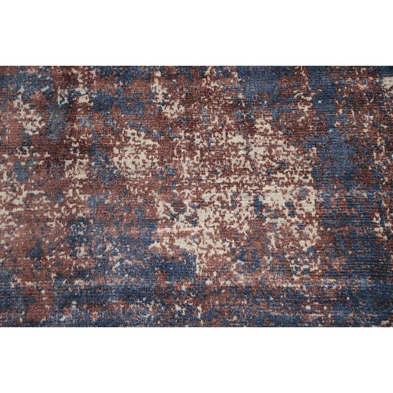 Hand Knotted Oriental Viscose Silk Carpet Modern All-Over Oranges & Rust Abstract Area Rug - 5' 11'' X 3' 11''