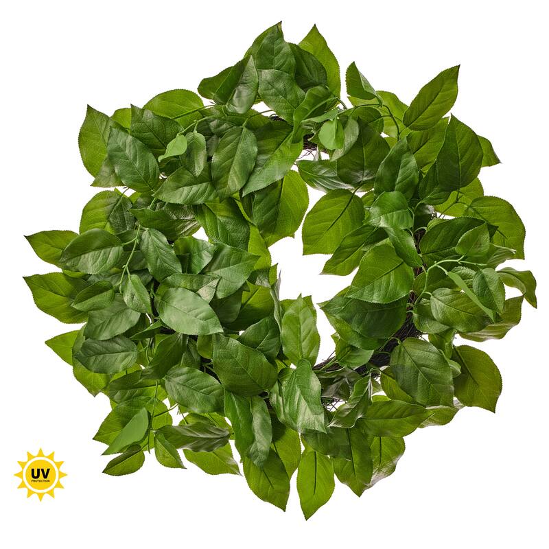 24" UV Treat Pe Salal Leaf Wreath