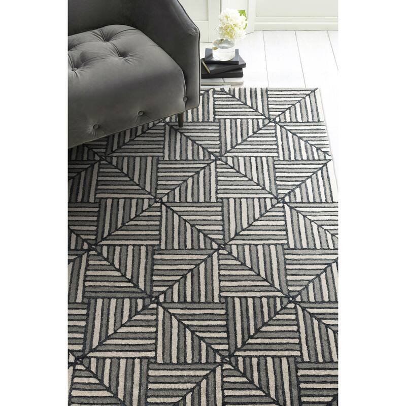 Libby Langdon Upton Diagonal Tile Handtufted Wool Rug