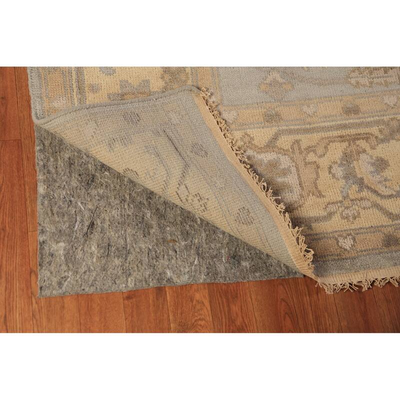 Gray Oushak Indian Area Rug Handmade Wool Carpet - 8'0"x 9'11"