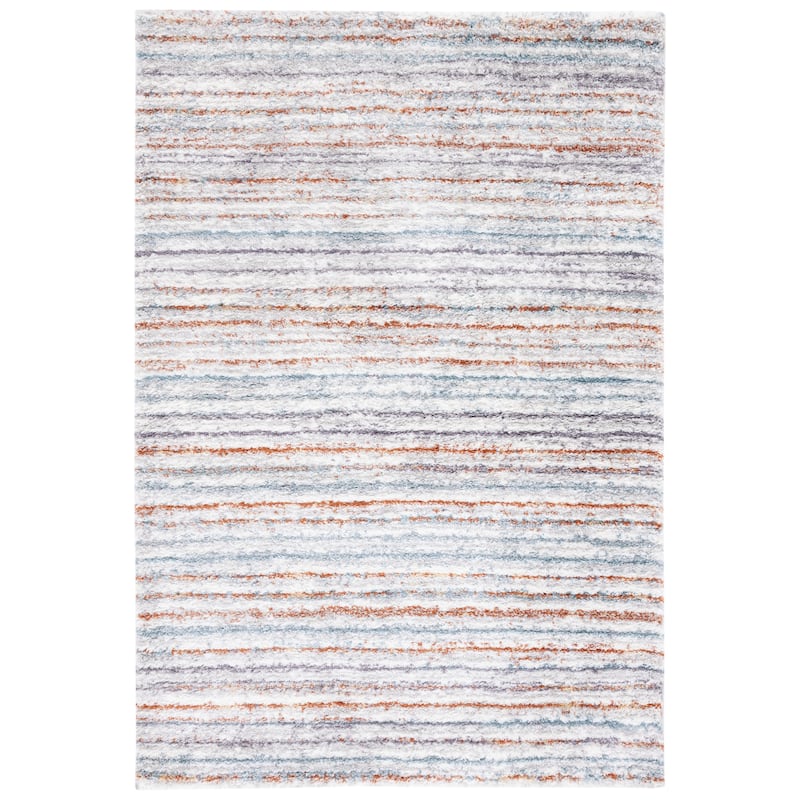 SAFAVIEH Berber Shag Marleine Rug - Blue Rust/Ivory - 5' 5" x 7' 7"
