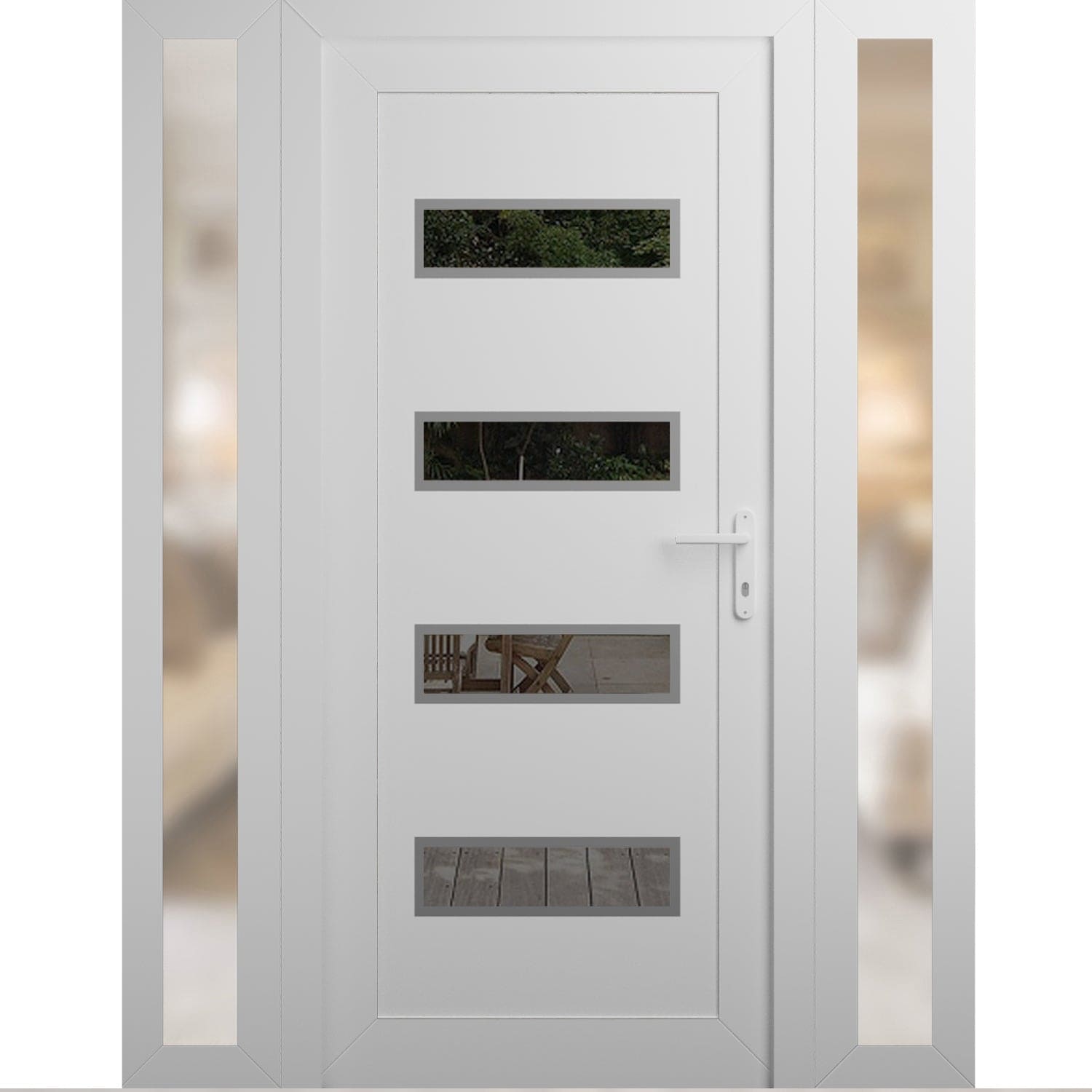 VDOMDOORS Manux 8113 White Silk uPVC Exterior Door
