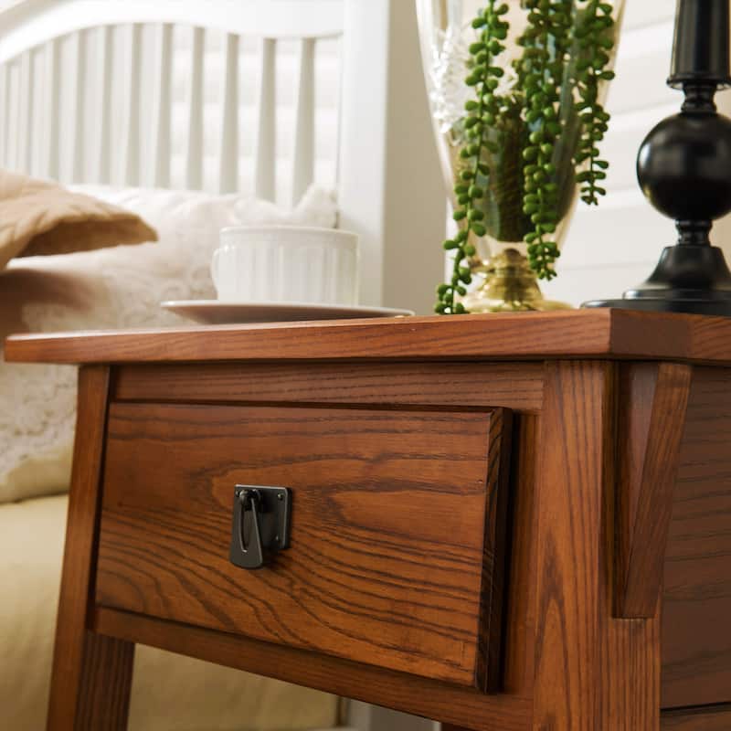 Leick Home Solid Wood Mission End Table with Drawer