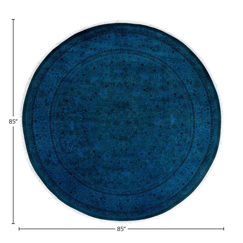 Fine Vibrance, One-of-a-Kind Hand-Knotted Area Rug - Purple, 7' 1" x 7' 1" - 7' 1" x 7' 1"