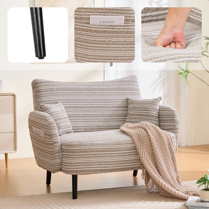 Modern style two seater sofa with ultra comfortable armrests