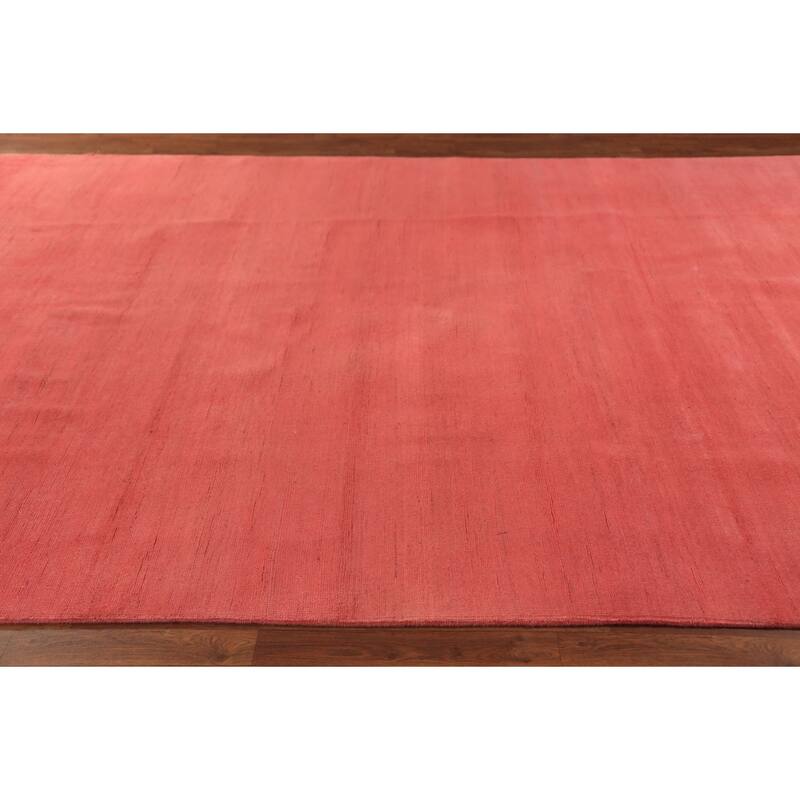 Pink Salmon Modern Gabbeh Oriental Area Rug Handmade Wool Carpet - 8'1" x 11'4"