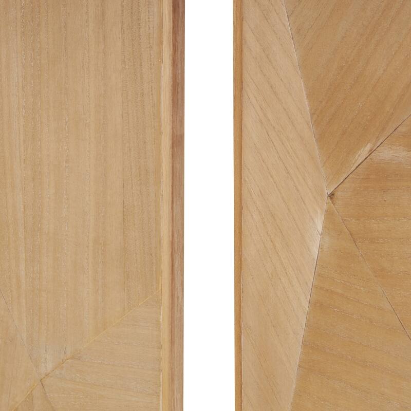 Wood Geometric 3D Home Wall Decor - Set of 2 Brown - Roche River Decor