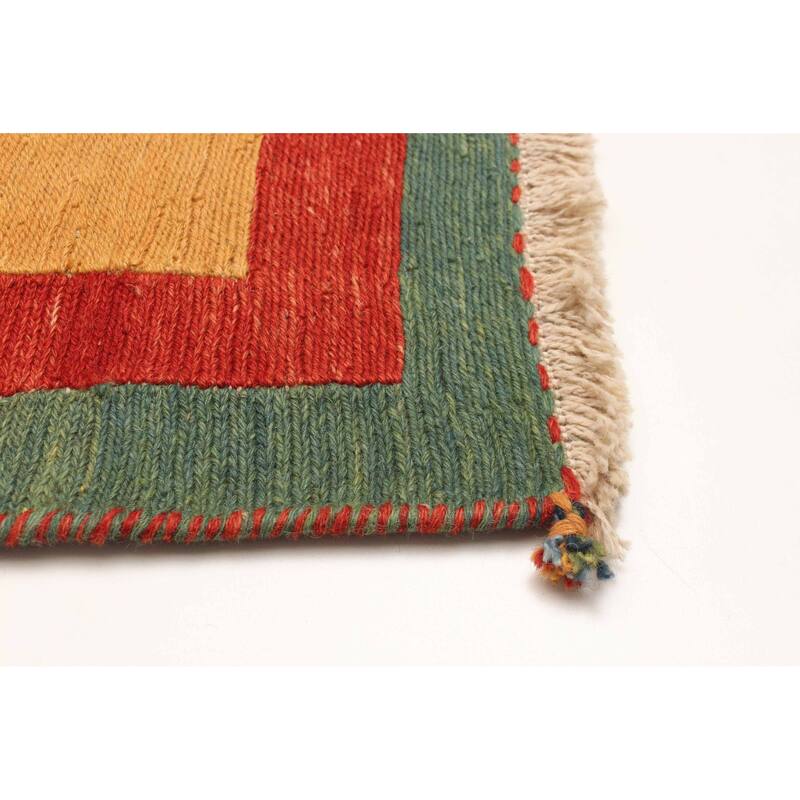 ECARPETGALLERY Flat-Weave Kashkuli Light Orange Wool Tapestry Kilim - 6'5 x 7'6