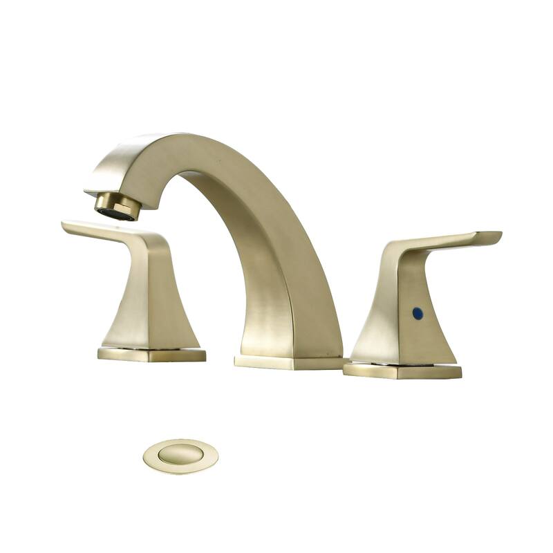 Modern 2 Handle Bathroom Sink Faucet with Pop Up Drain and Waterline, Anti Oxidation and Anti Corrosion