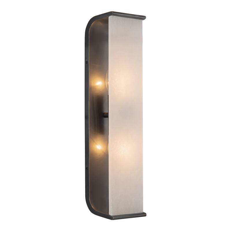 Alora Lighting WV327019 Abbott 2 Light 19" Tall Wall Sconce - Urban Bronze / Alabaster