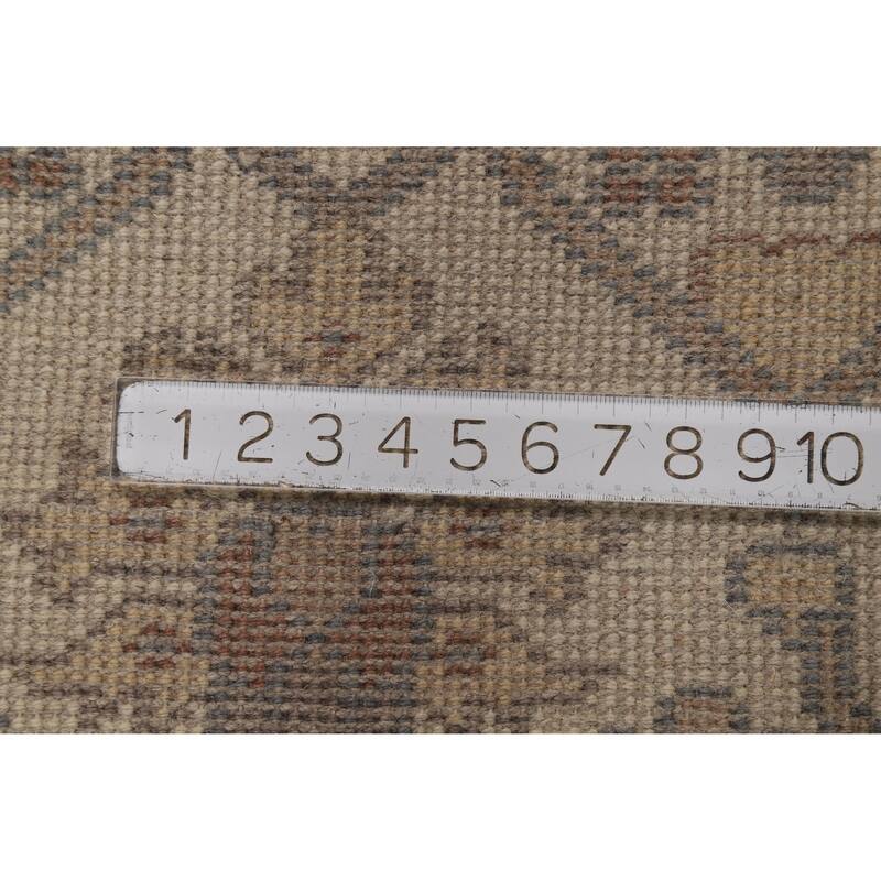 Earth Tone Oushak Indian Area Rug Hand-Knotted Wool Carpet - 8'3" x 9'8"