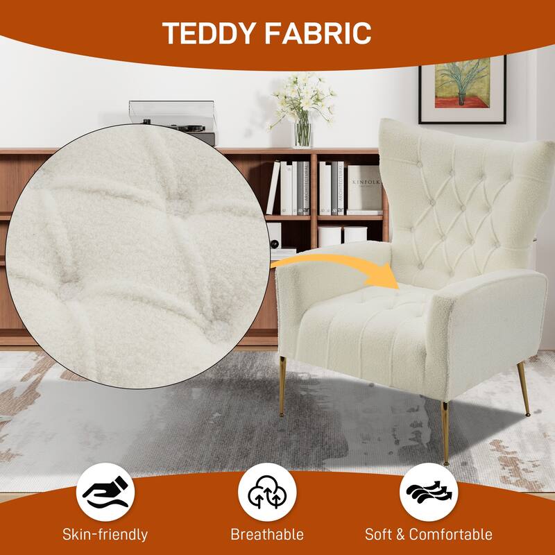 Ouyessir Upholstered Tufted Accent Chair with Ottoman