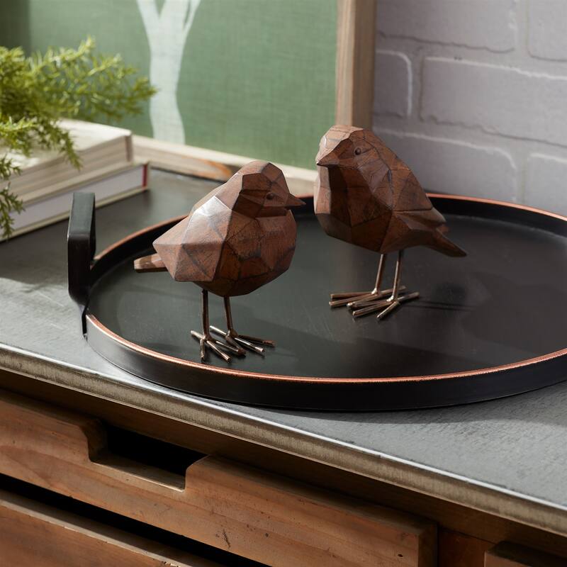 Glazed Terra Cotta Chicken Figurine - 8" - Set of 2