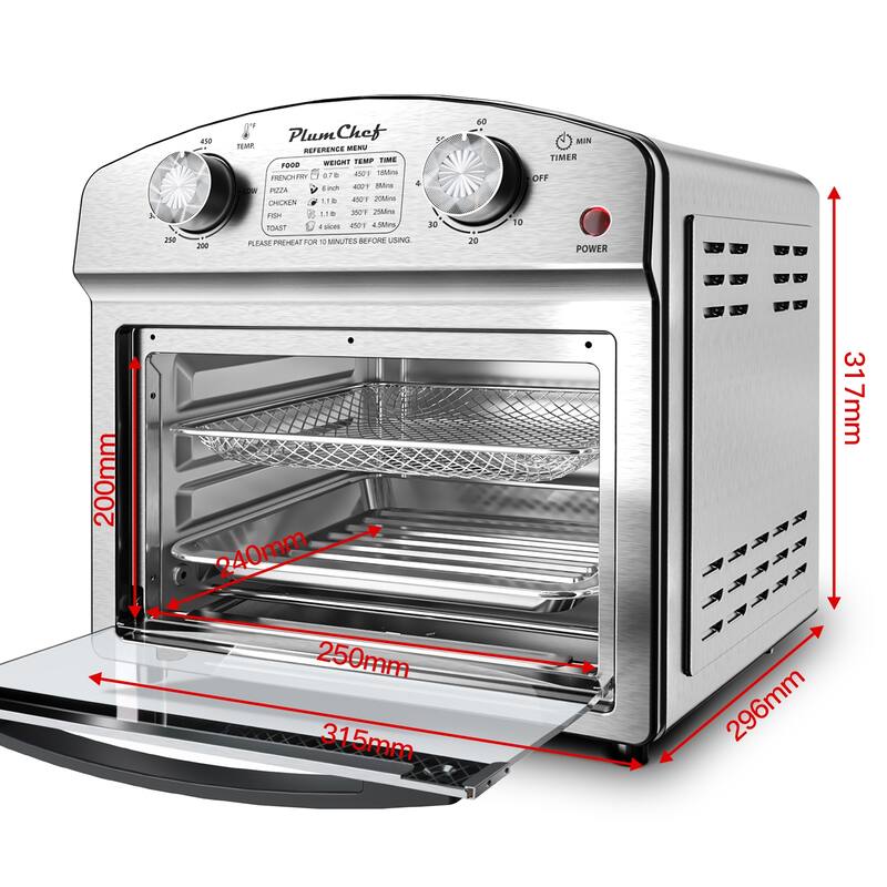 Anmytek 7-in-1 Convection Toaster Oven 12.5 Quart 1500W Stainless Steel 5 Pre-Set