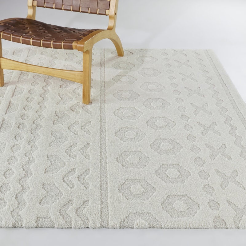 Carstens Abstract Striped Area Rug - 7'10" x 10' - Cream - Rectangle
