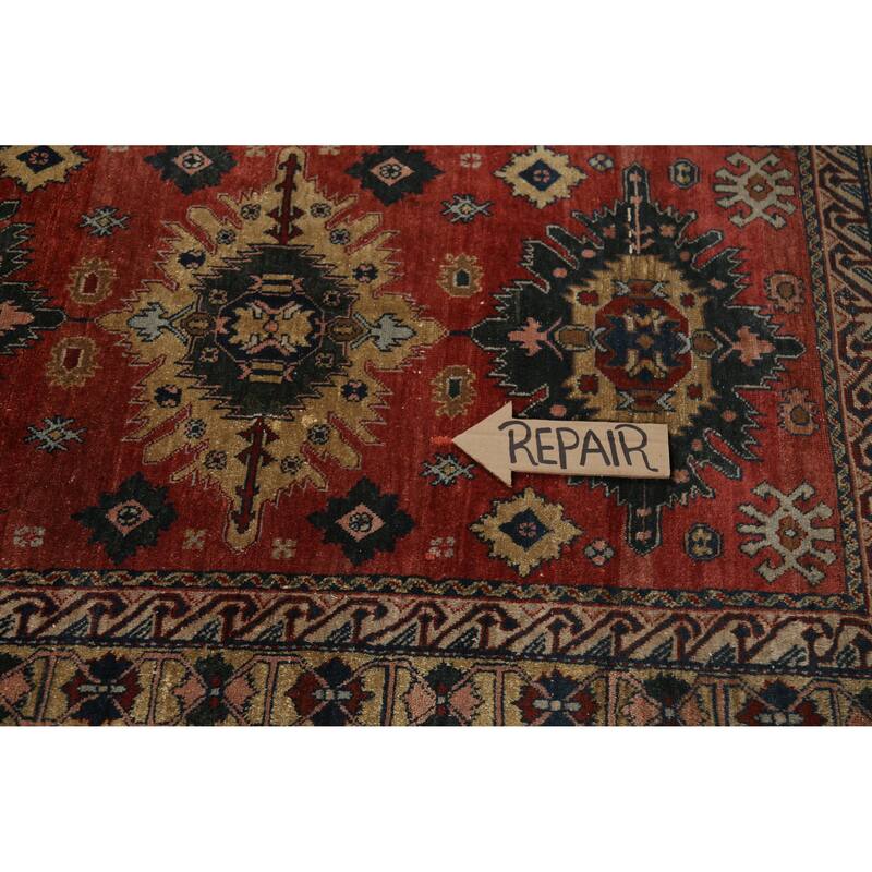 Hand Knotted Oriental 100% Wool Carpet Traditional Geometric Oranges & Rust Kazak Area Rug - 6' 0'' X 3' 10''