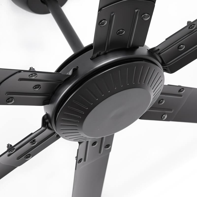 120" Industrial Black Aluminum Extra Larger Commercial Ceiling Fan with Remote