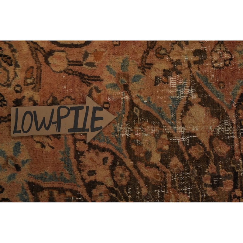 Hand Knotted Oriental 100% Wool Carpet Traditional Floral Oranges & Rust Tabriz Area Rug - 12' 10'' X 10' 0''